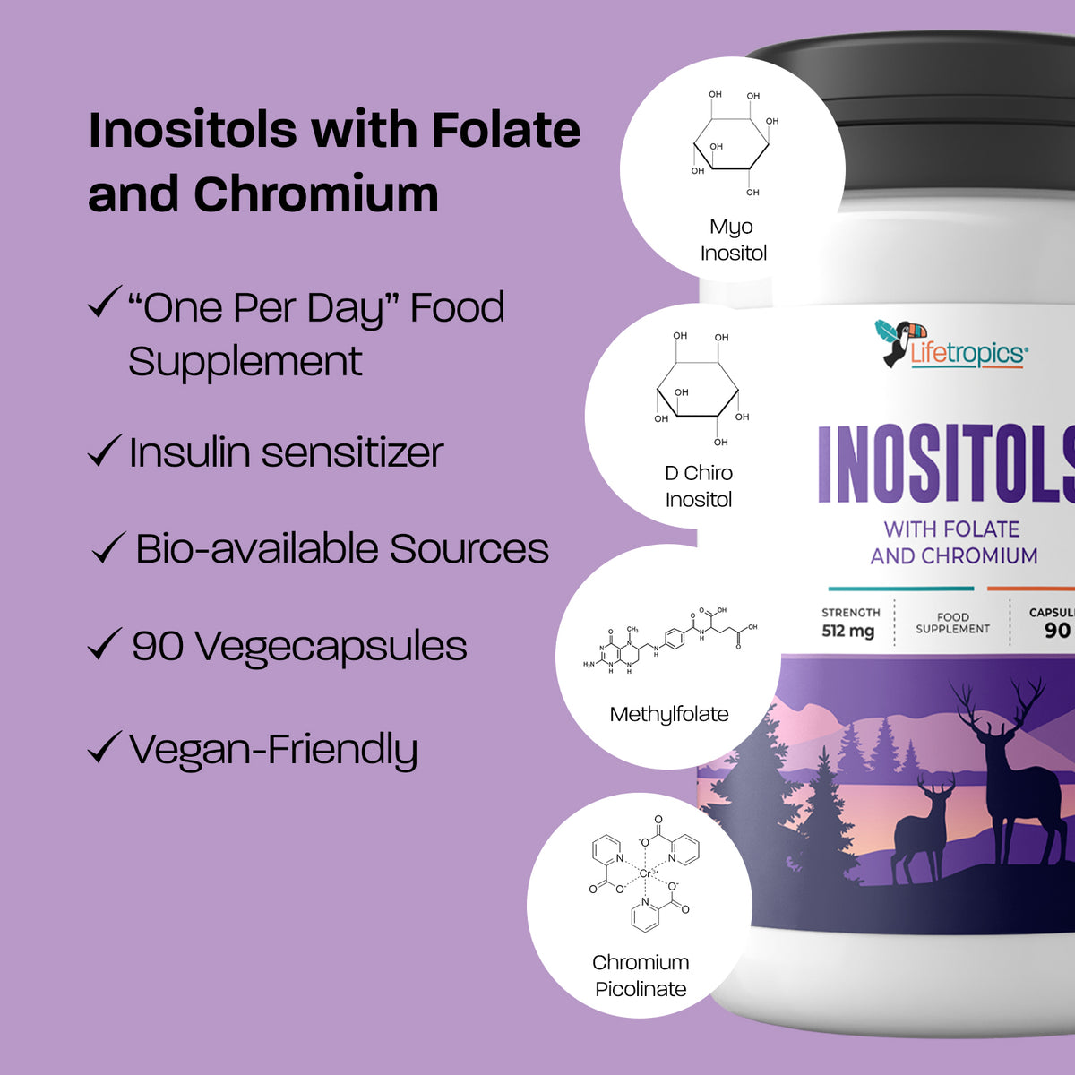 Inositols with Folate and Chromium